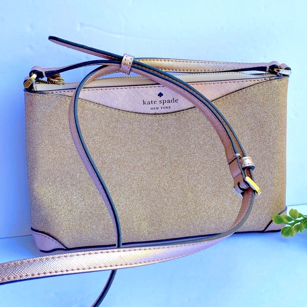 Kate Spade Crossbody Gold Champagne EUC